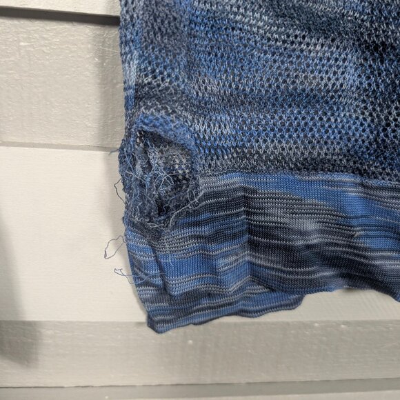 Rag & Bone Jean Long Sleeve Sheer Mesh Shirt XS *Damaged multi tonal blue stripe - Picture 9 of 12